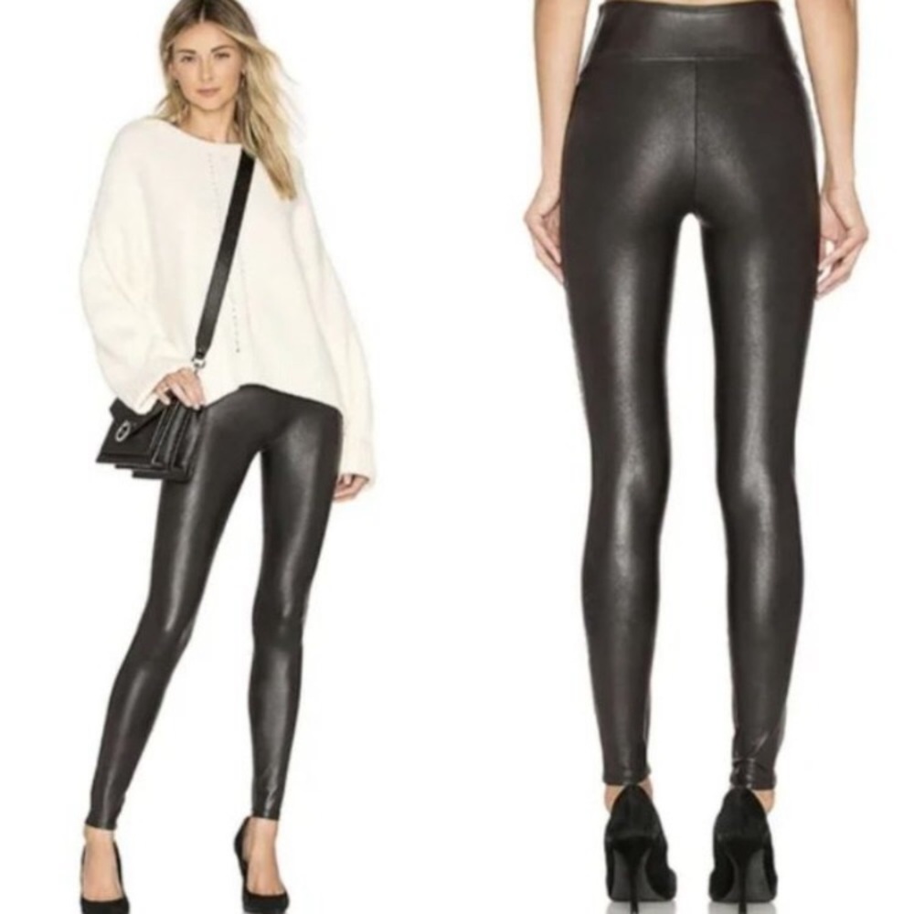 Spank faux leather leggings